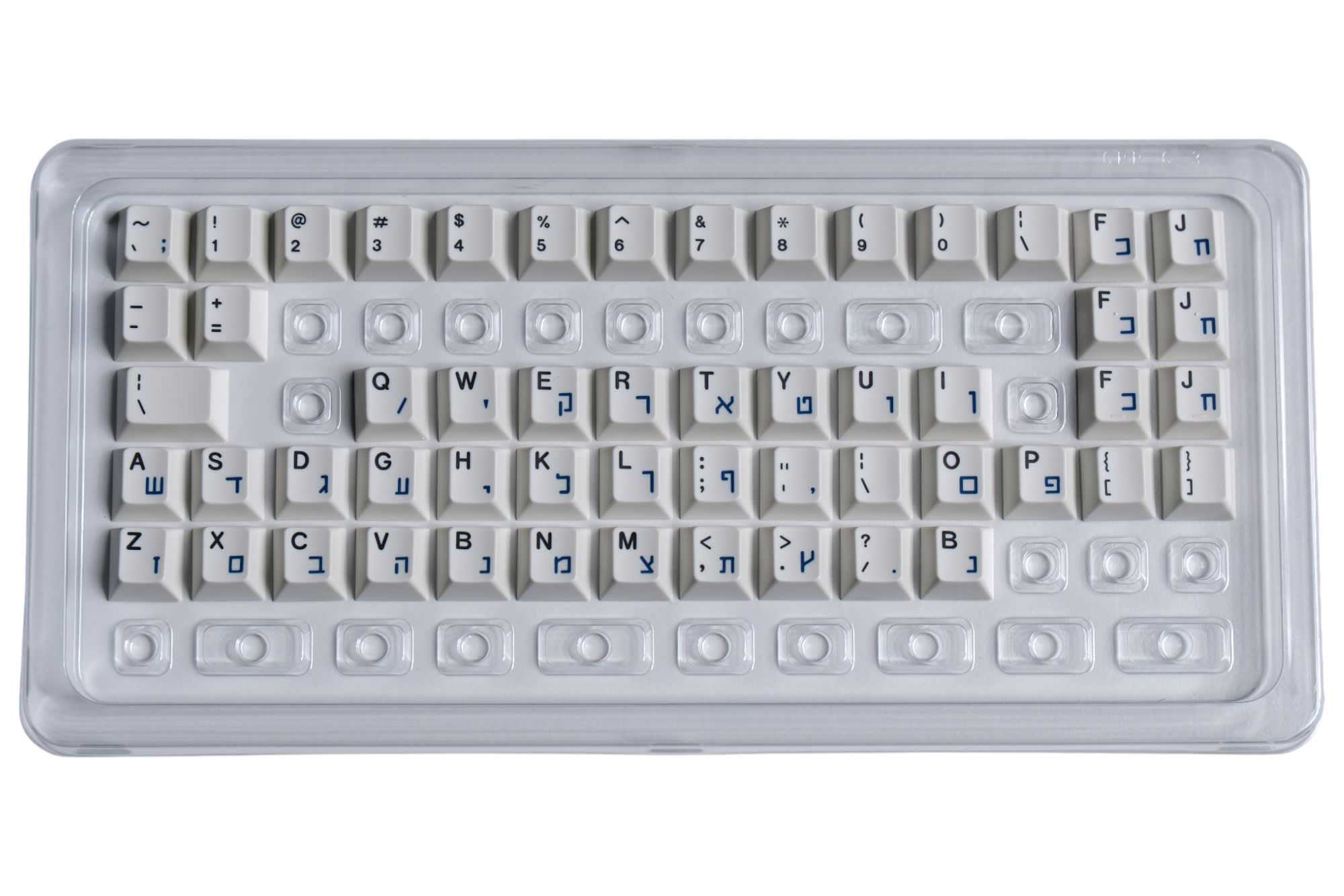 Hammerworks Alphas Hebrew Blue (R6) Keycap Kit · Milktooth
